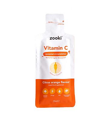 Zooki Liposomal Vitamin C 1,000Mg, Citrus Orange Flavour - 1X Liquid Sachets, 15ml