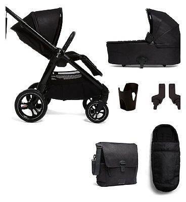 Mamas & Papas Ocarro 6 Piece Essential Bundle – Includes Pushchair, Carrycot, Cup Holder, Adaptors, Footmuff & Changing Bag