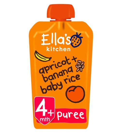 Ella's Kitchen Organic Apricot and Banana Baby Rice Baby Pouch 4+ Months 120g