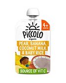 Piccolo Organic Pear, Banana, Coconut Milk & Baby Rice 100g 4 Months+