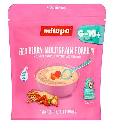 Milupa Red Berry Multigrain Porridge Baby Cereal 6-10+ Months 200g