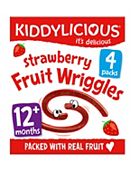 Kiddylicious Fruit Wriggles, strawberry, infant snack, 12months+, multipack, 4x12g
