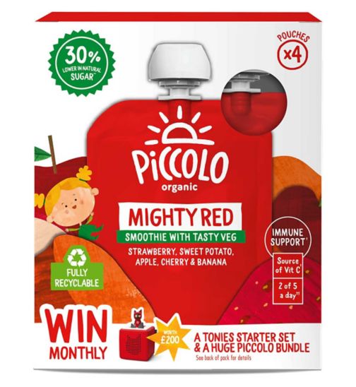 Piccolo Organic Red And Go Pouch 90g 4s