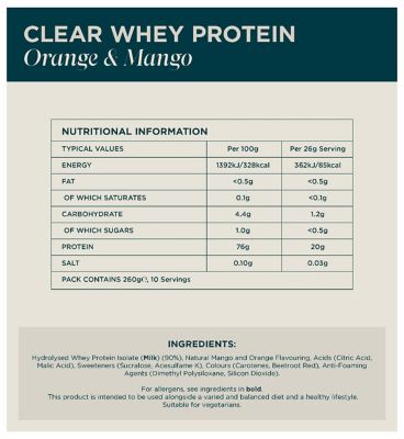 Myprotein, Clear Whey Protein, Orange & Mango, 10 Serve, 261g (3)