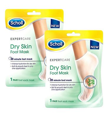 Scholl Expert Care Dry Skin Foot Mask Bundle- 2 pairs