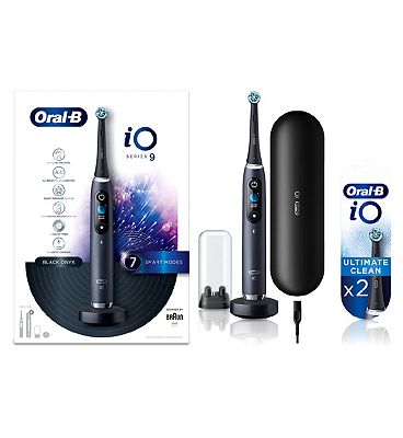Click to view product details and reviews for Oral B Io9 Black Onyx Electric Toothbrush And 2 Replacement Toothbrush Heads.