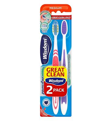 Wisdom Regular Medium Toothbrush Twin Pack