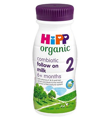 HiPP Organic 2 Follow on Baby Milk Ready to Feed Bottle from 6 Months 200ml
