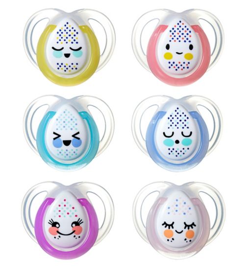 Tommee Tippee Night Time Soothers, 0-6 months, 2 Pack