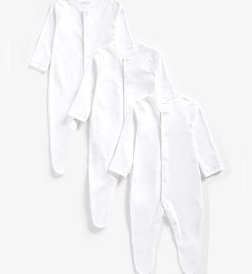 U 3PK SLP WHITE/WHITE/0 - 3 months