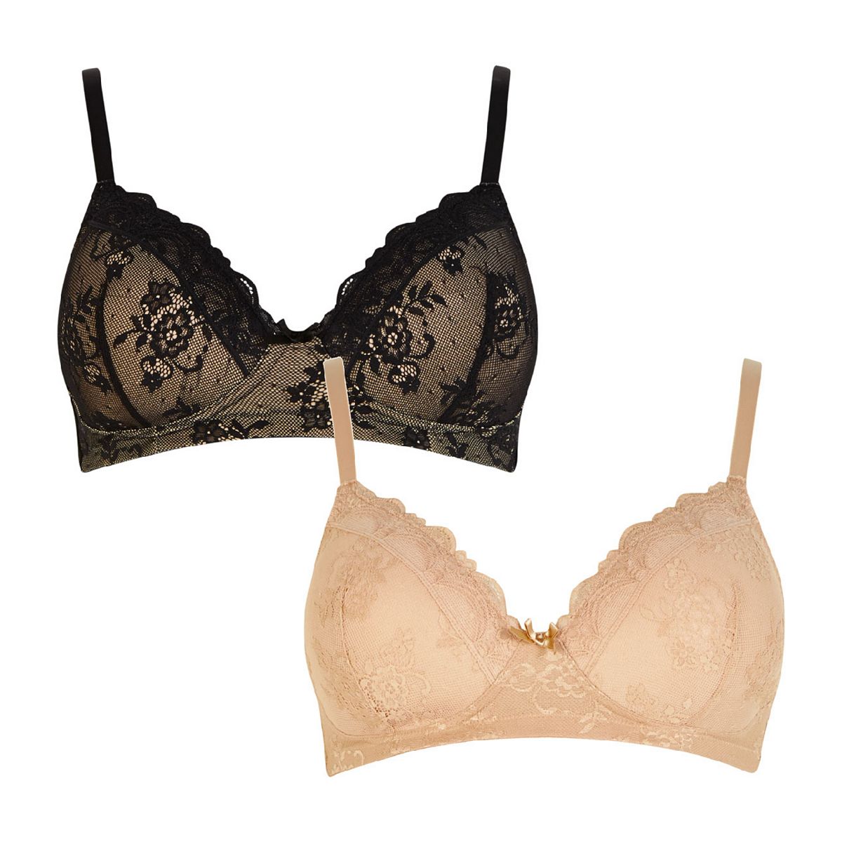 Mothercare Black And Nude Lace Maternity T-Shirt Bras - 2 Pack