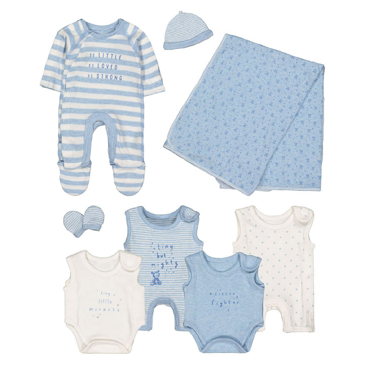 Mothercare Blue Premature Baby Eight-Piece Set