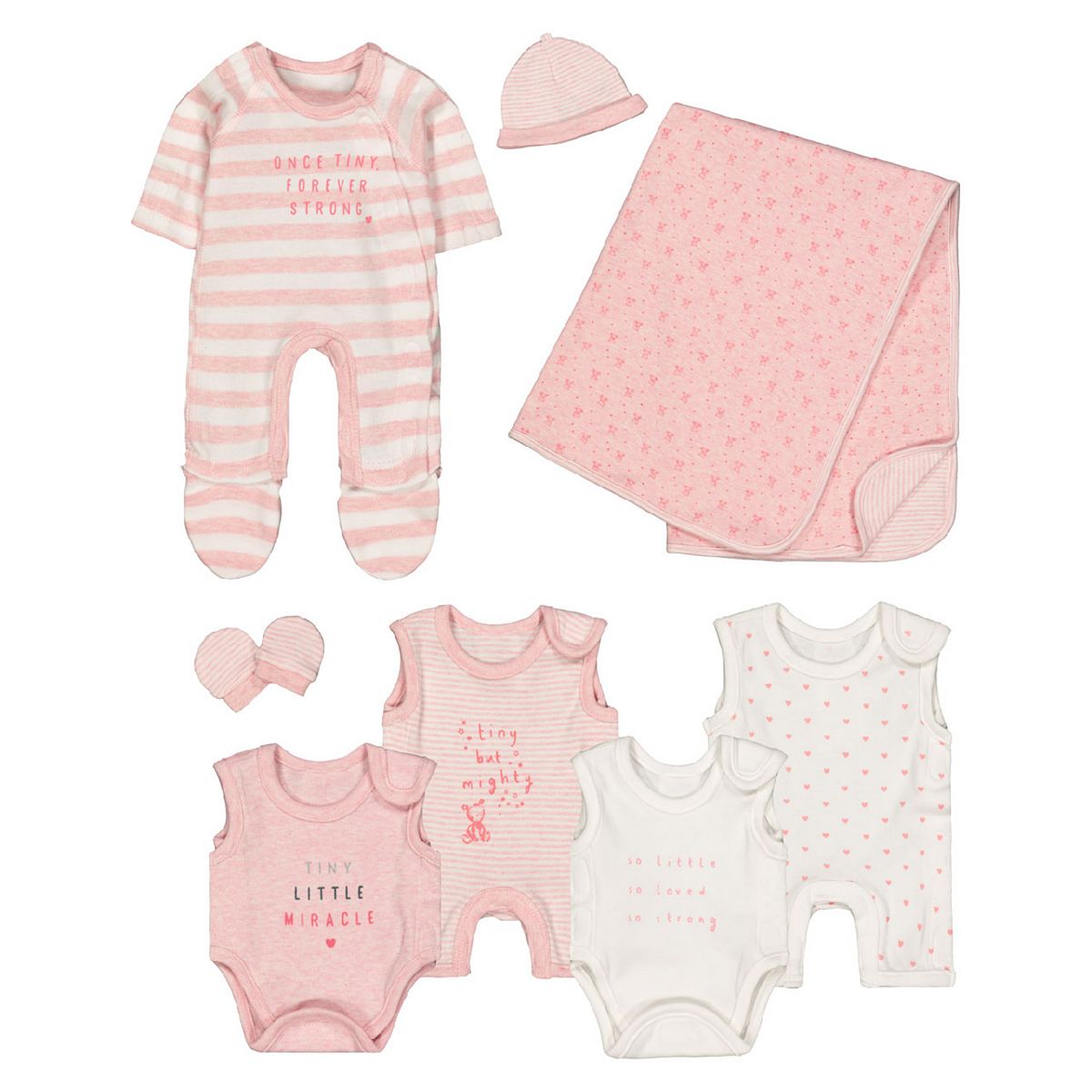 Mothercare Pink Premature Baby Eight-Piece Set