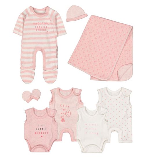 Pink Premature Baby Eight-Piece Set