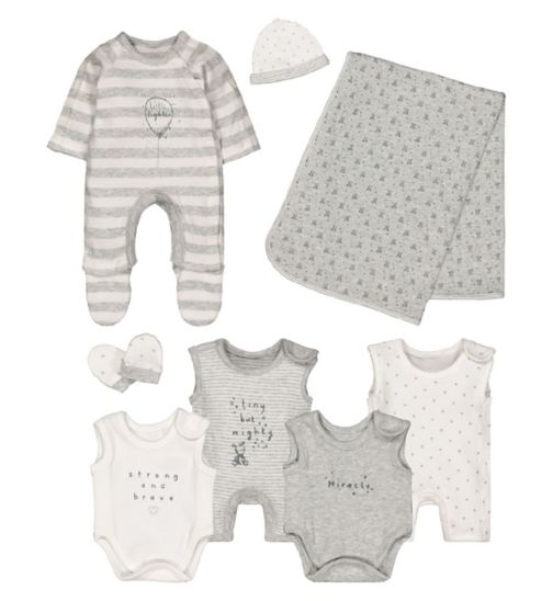 Grey Premature Baby Eight-Piece Set