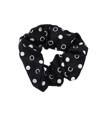 Ribbon & Asher Black & White Poka Dot Scrunchie