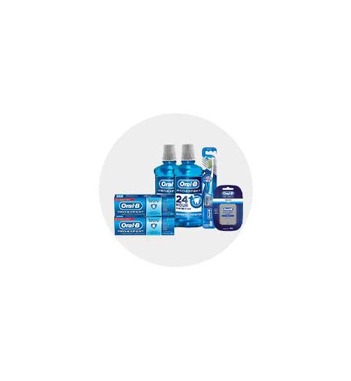 Oral B Pro-Expert Professional Protection Fresh Mint 500ml;Oral-B 2 Month Pro Expert Plaque Attack Bundle;Oral-B Cross Action Anti-Plaque 35 Medium Toothbrush;Oral-B Pro Expert PP Toothpaste Clean Mint 75ml;Oral-B Pro Expert Professional Protection Toothpaste - Clean Mint 75ml;Oral-B Pro-Expert CPC Mouthwash No Alcohol Fresh Mint 500ml;Oral-B Pro-Expert CrossAction Anti-Plaque Medium Manual Toothbrush;Oral-B Pro-Expert Premium Floss 40m;Oral-B Pro-Expert Premium Floss Cool Mint 40ml