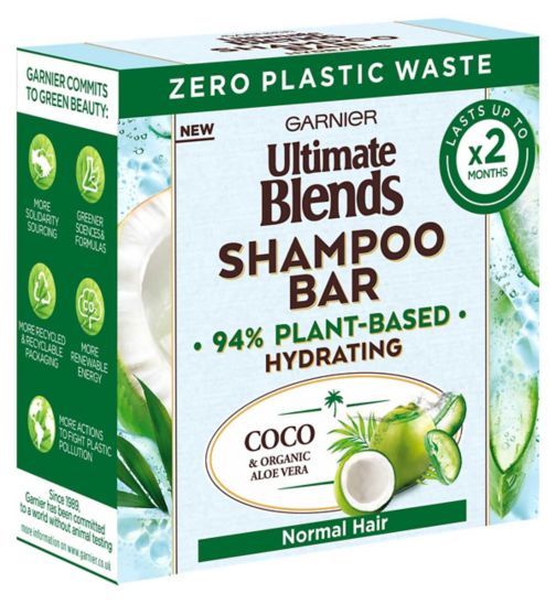 Garnier Ultimate Blends Coconut Hydrating Shampoo Bar with Aloe Vera for Normal Hair, 60g