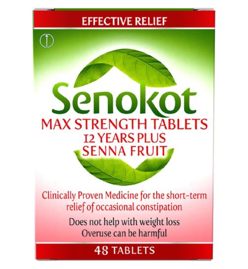 Senokot Max Strength Tablets 12 Years Plus - 48 Tablets