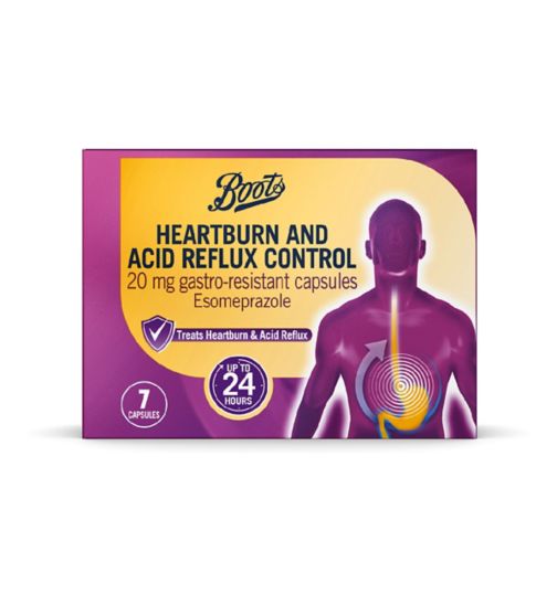 Boots Heartburn and Acid Reflux Control 20 mg Gastro-Resistant Capsules - 7 Capsules