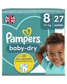 Pampers Baby-Dry Size 8 Nappies Nappy Diapers Jumbo+ Pack 17+Kg 12hr  Protection 8001090672285