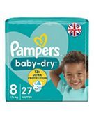 Pampers Baby-Dry Size 8 Nappies Nappy Diapers Jumbo+ Pack 17+Kg 12hr  Protection 8001090672285