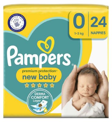 Pampers 0 New Baby Nappies 24 Pack - £4 - Compare Prices