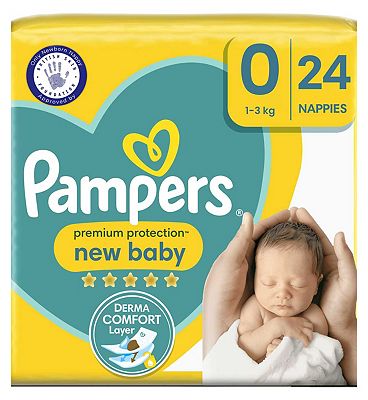Pampers New Baby Size 0, 24 Newborn Nappies,