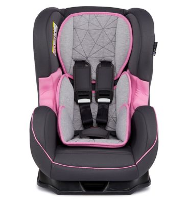 pink and grey car seat