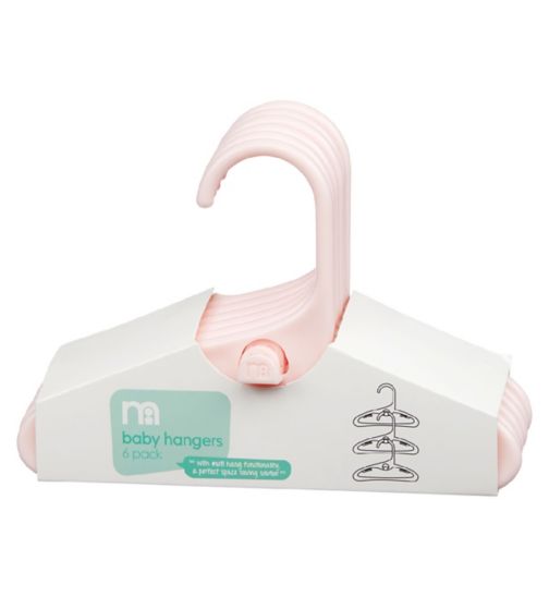 Mothercare Pink Baby Hangers - 6 Pack