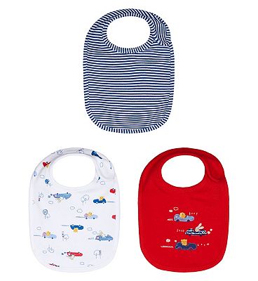 Mothercare Beep Beep Bibs - 3 Pack