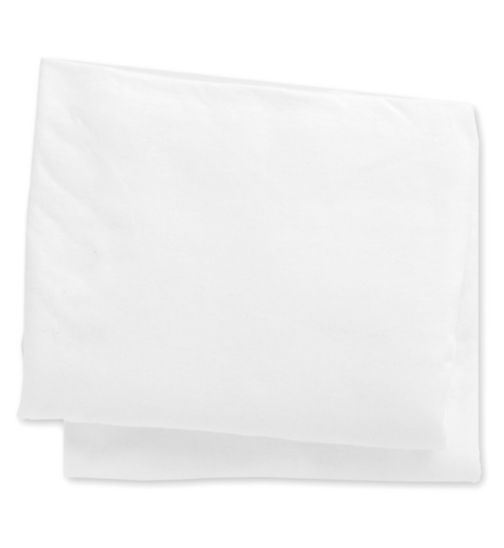 Mothercare White Jersey Cotton Fitted Moses Basket Pram Sheets - 2 Pack