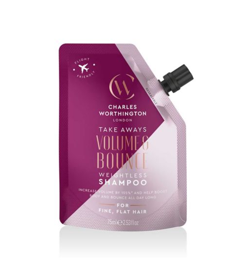 Charles Worthington Volume and Bounce Weightless Shampoo Takeaway 75ml