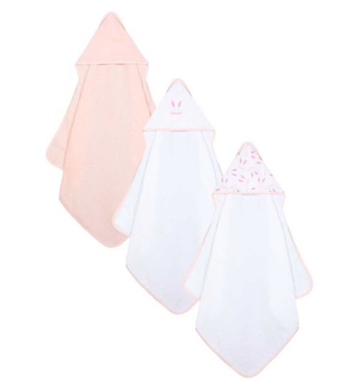 Mothercare Pink Cuddle 'N' Dry Hooded Towels - 3 Pack