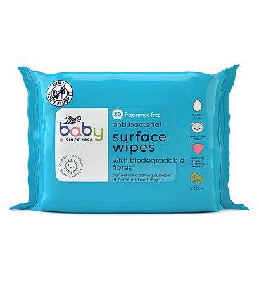 Baby Anti-Bacterial Wipes with biodegradable fibres 30 pack