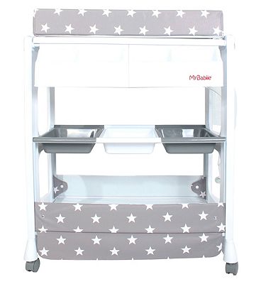 My Babiie MBCHGS Grey Stars Baby Bath and Changing Unit