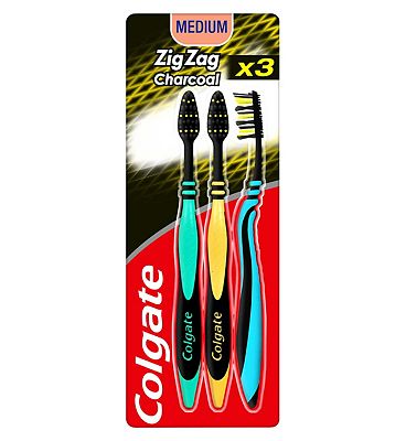 Colgate ZigZag Black Medium Toothbrush x3