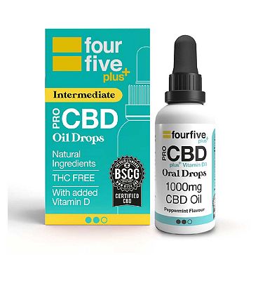 Fourfive CBD Oil 1000mg (BSCG tested) Peppermint flavour 30ml