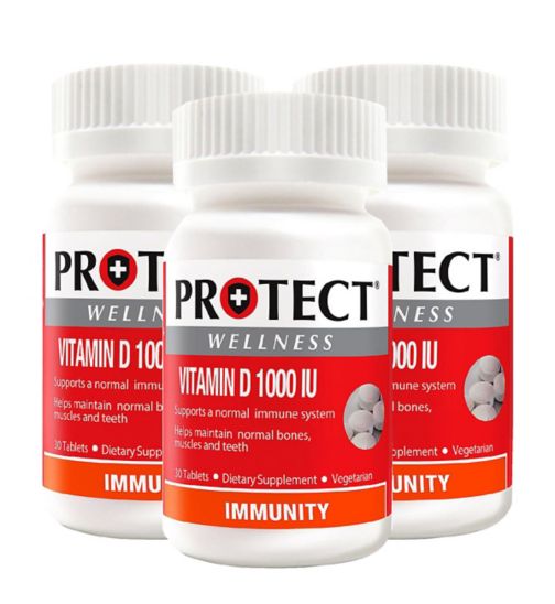 Protect Wellness Vitamin D 1000IU 30 Tablets;Protect Wellness Vitamin D Bundle: 3 x 30 Tablets (3 month supply);Protect Wellness vitamin D3 1000IU table