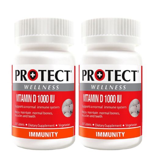 Protect Wellness Vitamin D 1000IU 30 Tablets;Protect Wellness Vitamin D Bundle: 2 x 30 Tablets (2 month supply);Protect Wellness vitamin D3 1000IU table