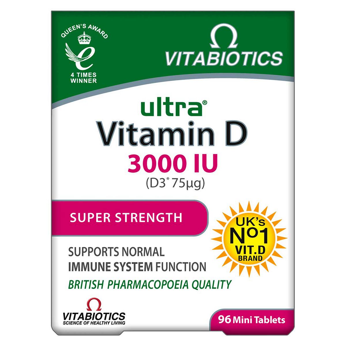 Ultra Vitabiotics Vitamin D D3 3000 96S