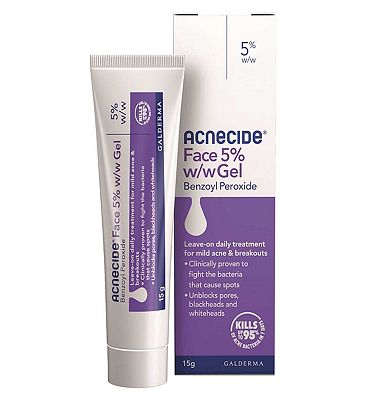 Acnecide Face Gel Spot Treatment with 5% Benzoyl Peroxide for Acne-Prone Skin 15g