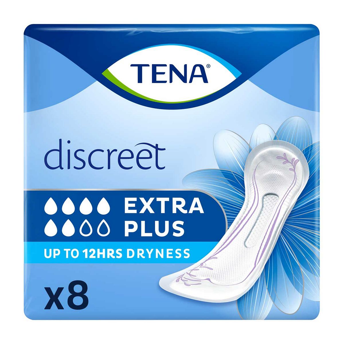 Tena Discreet Extra Plus Incontinence Pads For Bladder Weakness 8 Pack