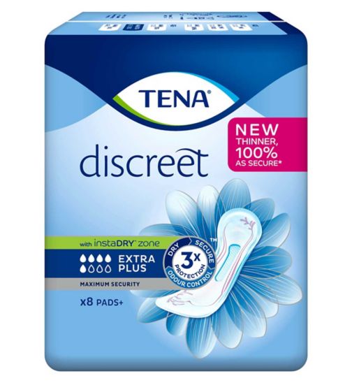 TENA Discreet Extra Plus Incontinence Pads for Bladder Weakness 8pk