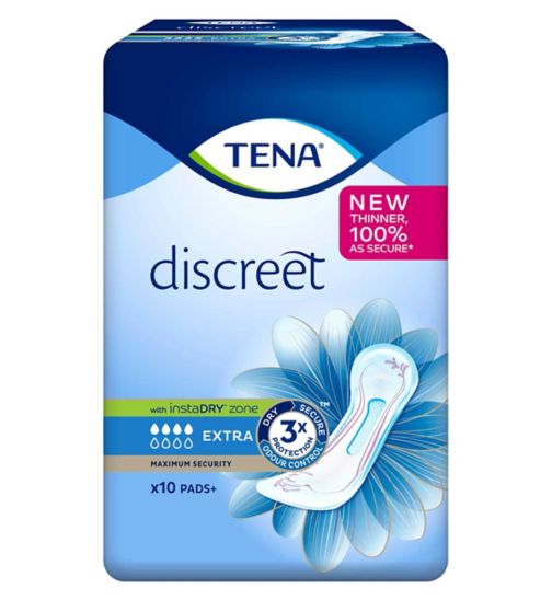 TENA Discreet Extra Incontinence Pads for Bladder Weakness 10pk