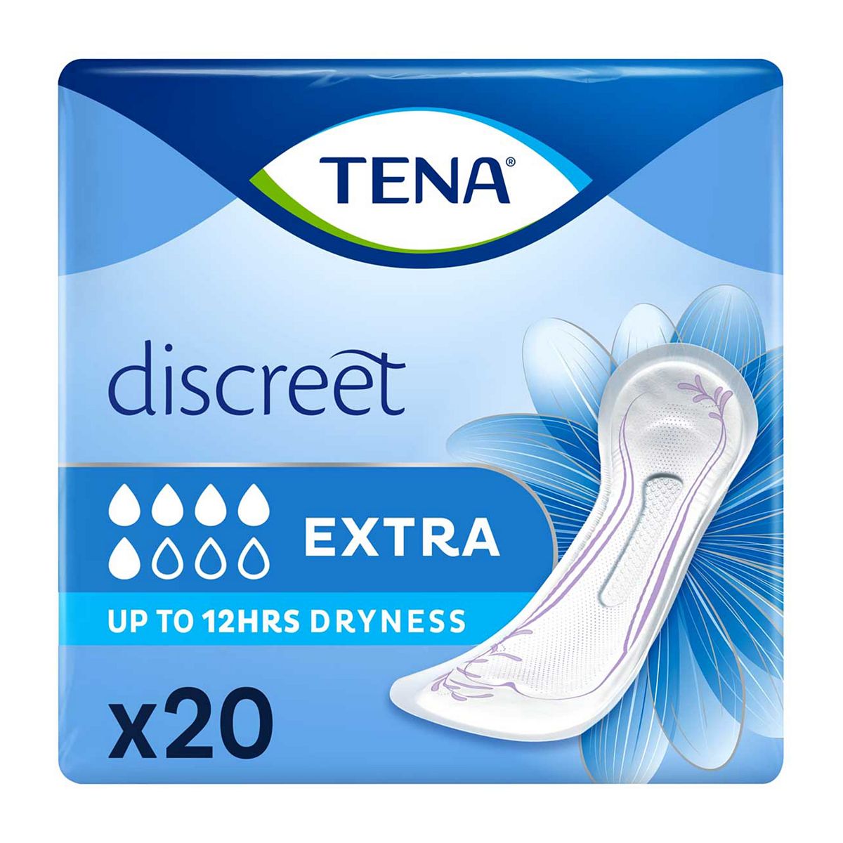 Tena Discreet Extra Incontinence Pads For Bladder Weakness 20 Pack