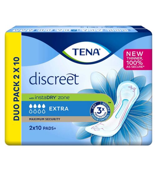 TENA Discreet Extra Incontinence Pads for Bladder Weakness 20pk