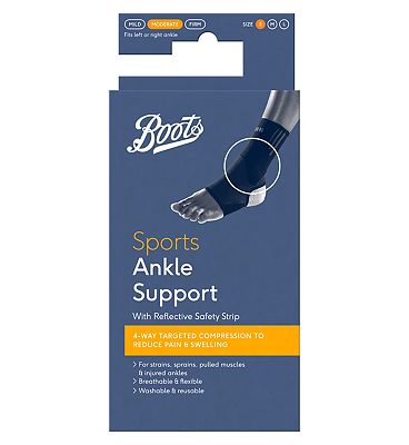 Boots Sports Ankle Support with Reflective Safety Strip - Small