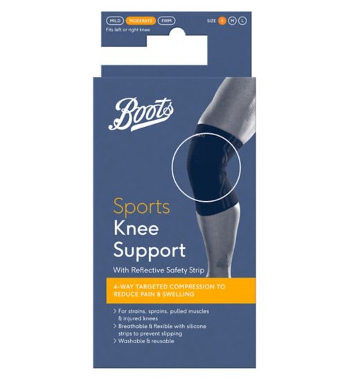 Boots Sports Knee Support with Reflective Safety Strip - Small