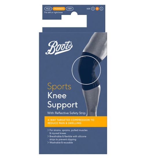 Boots Sports Knee Support with Reflective Safety Strip - Medium